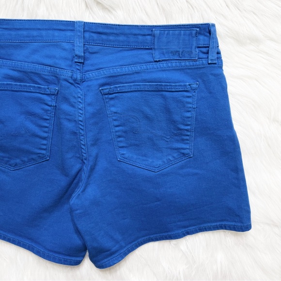 Big Star Cobalt Blue Colored Denim Logo Mid Rise 5” Jean Shorts - Picture 4 of 8